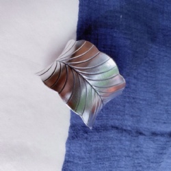 925 Silver bracelet lotus embossed bracelet inlaid with jade