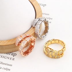 Snake Ring Simple design Smooth diamond set with zircon gold silver rose gold