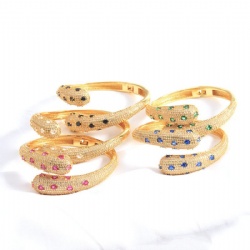 Snake Bracelet Easy design smooth inlaid with zircon gold silver rose gold