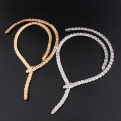 Snake necklace Long chain sweater chain complex complex simple design smooth inlaid with zircon gold silver rose gold