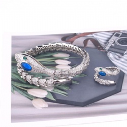 Snake Bracelet Bracelet Open ring complex simple design smooth inlaid with zircon gold silver rose gold