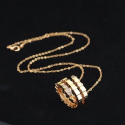 Snake necklace complex simple design smooth inlaid with zircon gold silver rose gold
