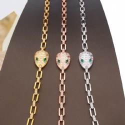 Snake bracelet High quality details super good complex simple design smooth surface inlaid with zircon gold silver rose gold